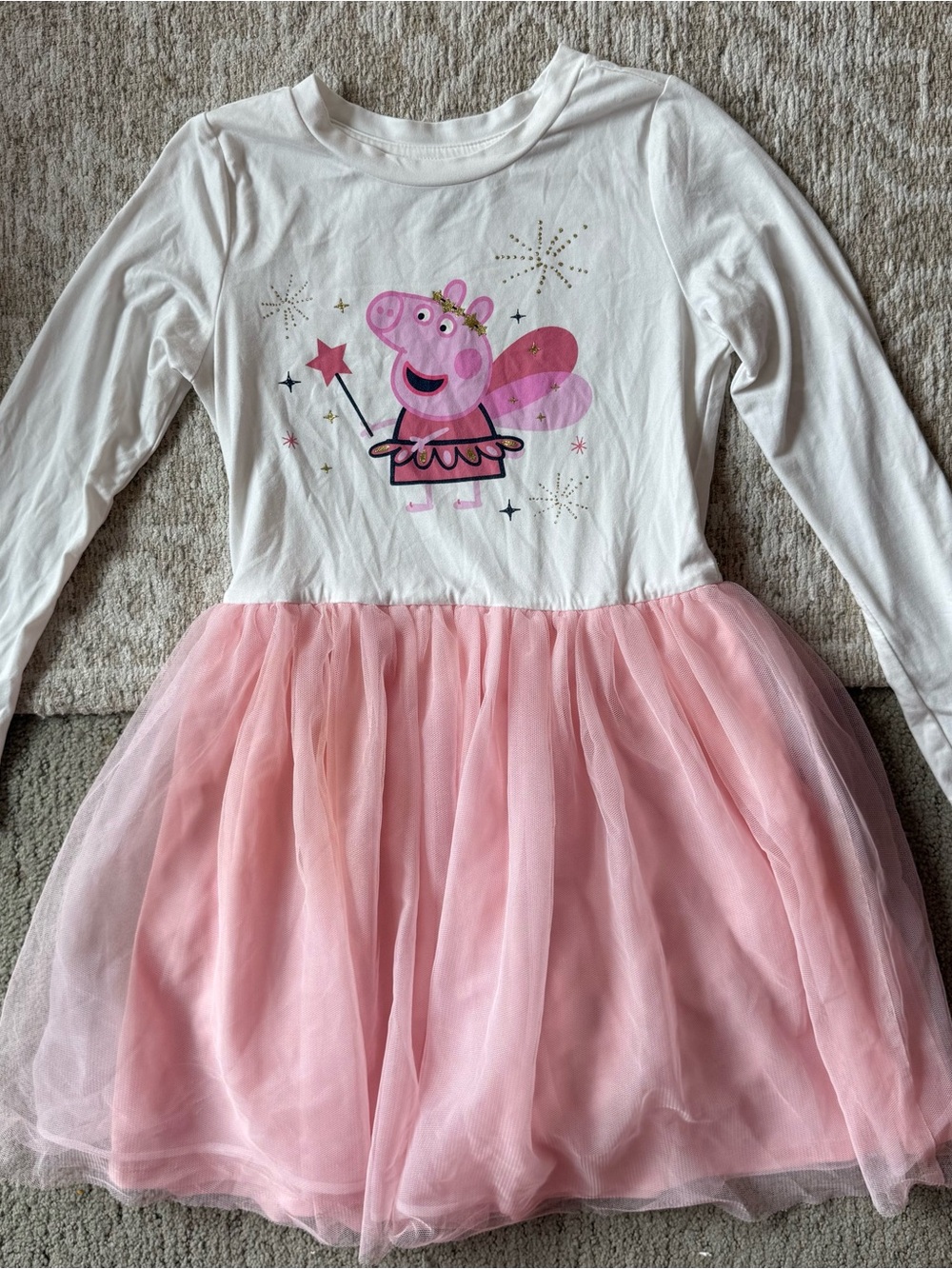 Peppa Pig Pink and White Tulle Dress 6X